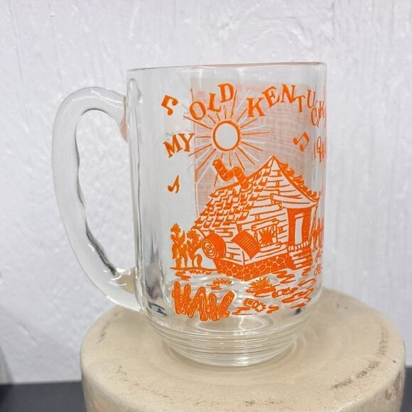 Vintage Hazel Atlas Glass Song Lyric Mug  My Old Kentucky Home - Picture 3 of 9